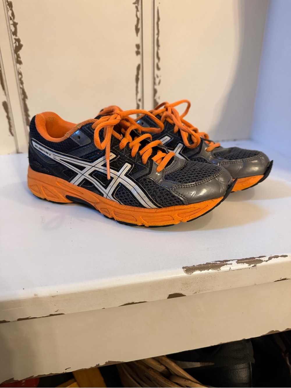 Asics Navy and Orange Men's Running Trainers